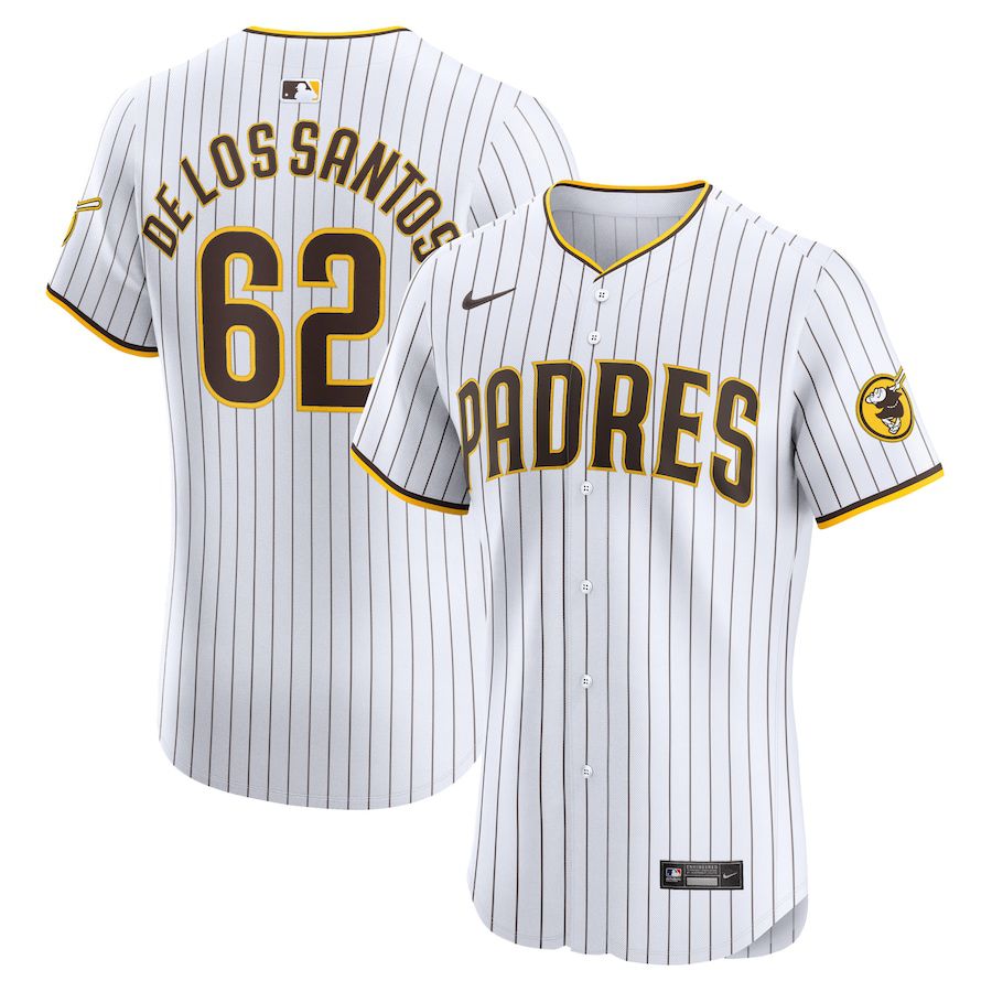 Men San Diego Padres #62 Enyel De Los Santos Nike White Home Elite Player MLB Jersey->->